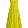 Chartreuse Sleeveless A-Line Midi Dress