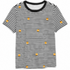 Black and White Striped Crew Neck T-Shirt