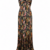 Floral Print V-Neck Midi Dress with Ruffle Hem and Tiered Skirt
