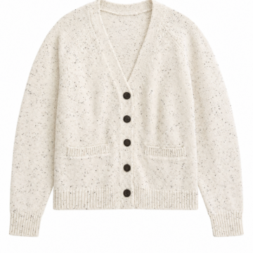 Off-White Donegal Cardigan with Pockets